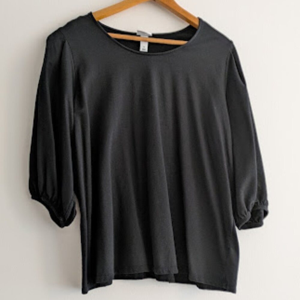 Ava and Viv Black Balloon Sleeve Blouse Size 2X